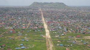 Bird view over Juba looking southward onto Juba Bypass